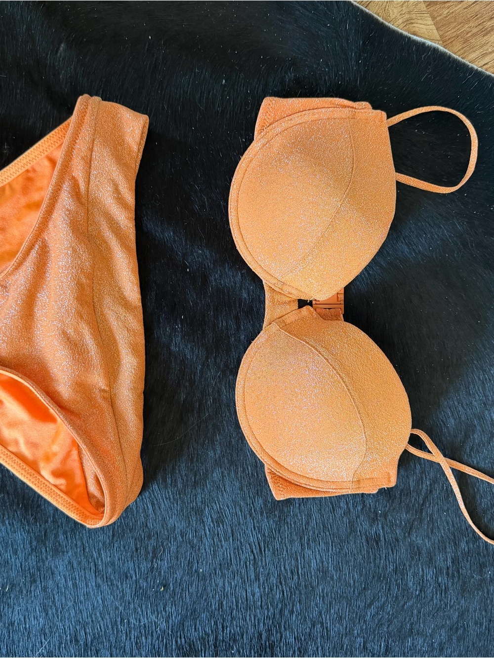 triangl swimwear Orange Shimmer Bikini Set